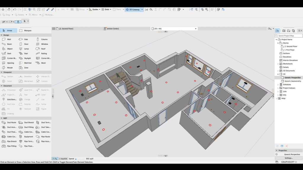 Windows, walls, doors, and other details in Twindow's Archicad models