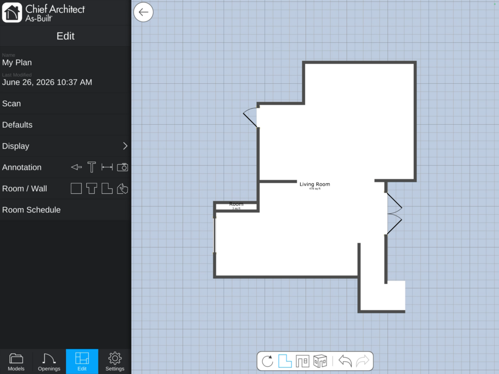 Chief Architect As-Built App after a scan